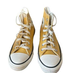 Converse Unisex gold High Top Sneakers Casual‎ Lace-Up Shoes 7